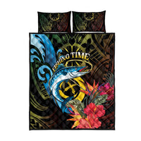 Vanuatu Fishing Quilt Bed Set It's Time To Fish LT05 - Polynesian Pride