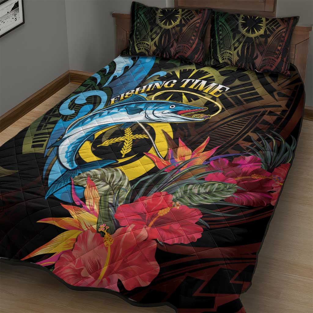 Vanuatu Fishing Quilt Bed Set It's Time To Fish LT05 - Polynesian Pride