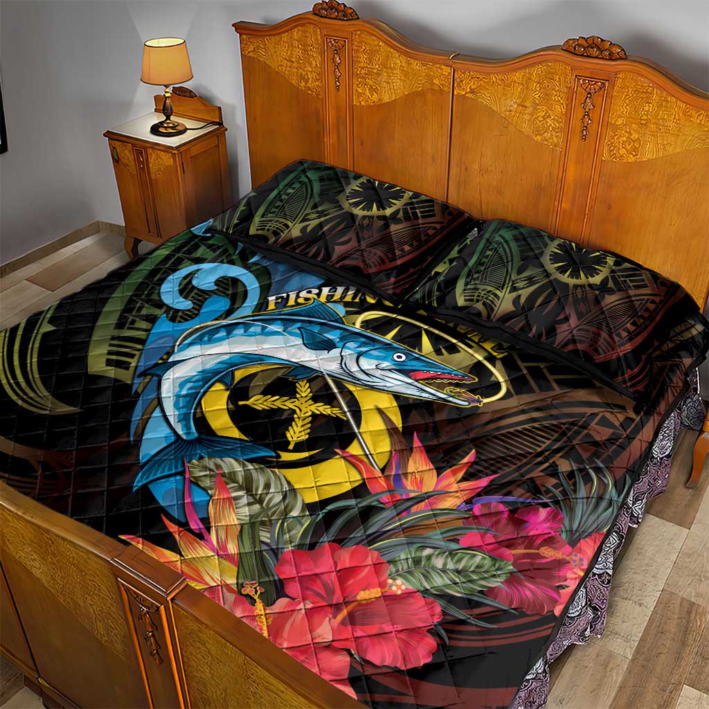 Vanuatu Fishing Quilt Bed Set It's Time To Fish LT05 - Polynesian Pride