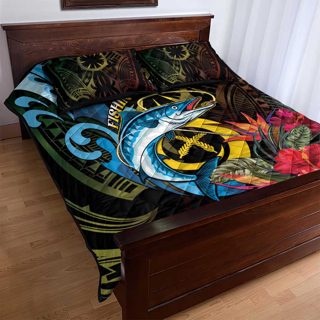 Vanuatu Fishing Quilt Bed Set It's Time To Fish LT05 - Polynesian Pride