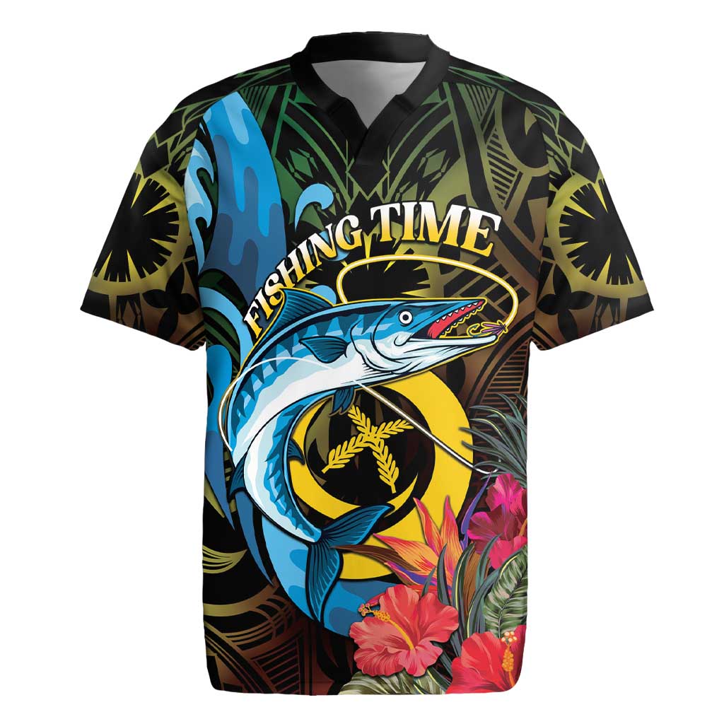 Vanuatu Fishing Rugby Jersey It's Time To Fish LT05 Black - Polynesian Pride
