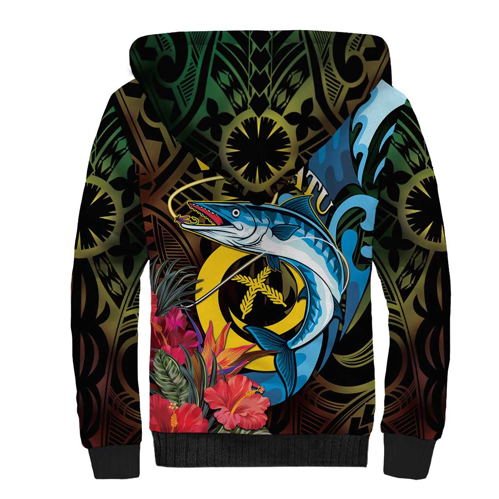 Vanuatu Fishing Sherpa Hoodie It's Time To Fish LT05 - Polynesian Pride