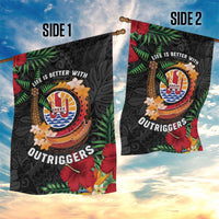 French Polynesia Outrigger Canoe Race Garden Flag Tropical Vibe LT05 - Polynesian Pride