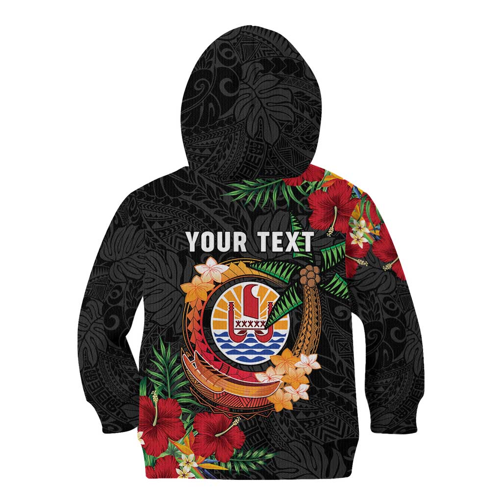 Personalised French Polynesia Outrigger Canoe Race Kid Hoodie Tropical Vibe LT05 - Polynesian Pride