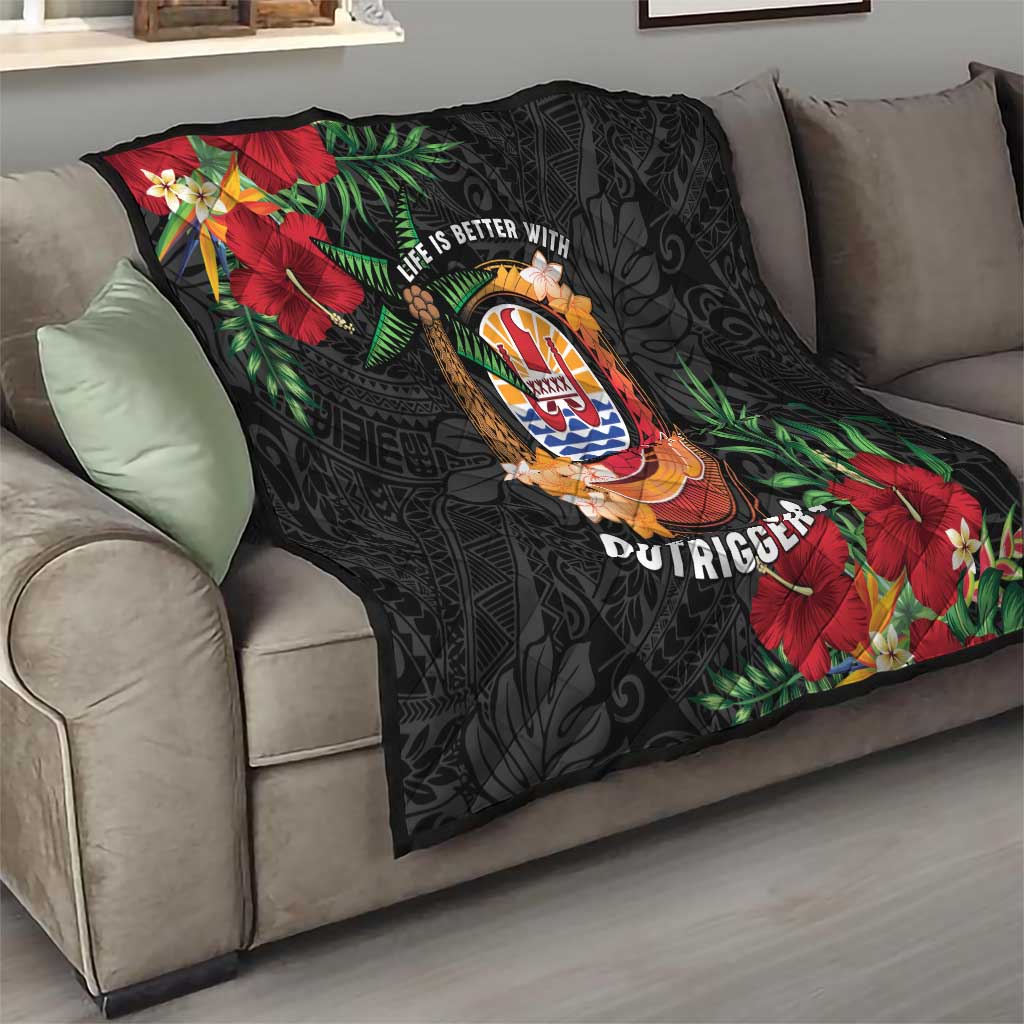 French Polynesia Outrigger Canoe Race Quilt Tropical Vibe LT05 - Polynesian Pride