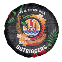 French Polynesia Outrigger Canoe Race Spare Tire Cover Tropical Vibe LT05 - Polynesian Pride