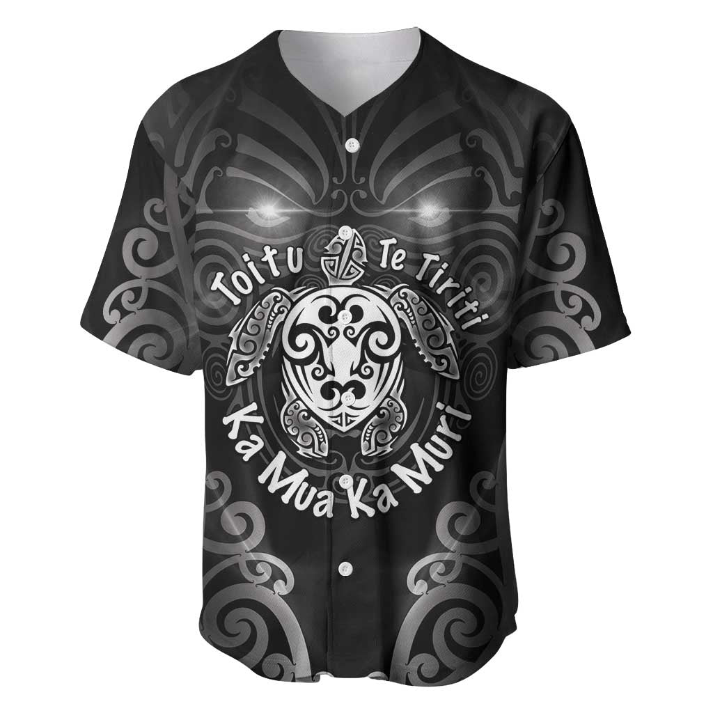 Aotearoa Toitu Te Tiriti Baseball Jersey Ka Mua Ka Muri LT05 Black - Polynesian Pride