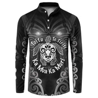 Aotearoa Toitu Te Tiriti Button Sweatshirt Ka Mua Ka Muri LT05 Black - Polynesian Pride