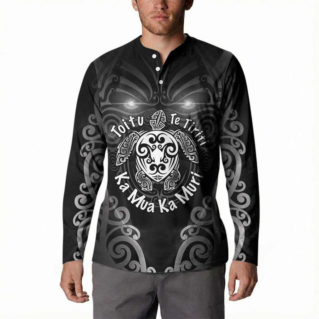 Aotearoa Toitu Te Tiriti Button Sweatshirt Ka Mua Ka Muri LT05 - Polynesian Pride