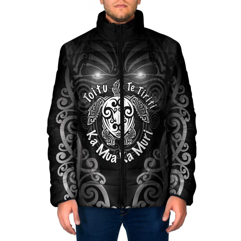 Aotearoa Toitu Te Tiriti Padded Jacket Ka Mua Ka Muri LT05 Men Black - Polynesian Pride