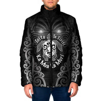 Aotearoa Toitu Te Tiriti Padded Jacket Ka Mua Ka Muri LT05 Men Black - Polynesian Pride