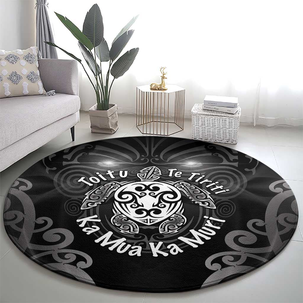 Aotearoa Toitu Te Tiriti Round Carpet Ka Mua Ka Muri LT05 - Polynesian Pride