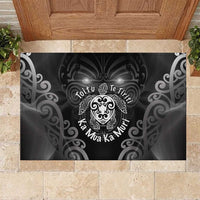 Aotearoa Toitu Te Tiriti Rubber Doormat Ka Mua Ka Muri LT05 Black - Polynesian Pride