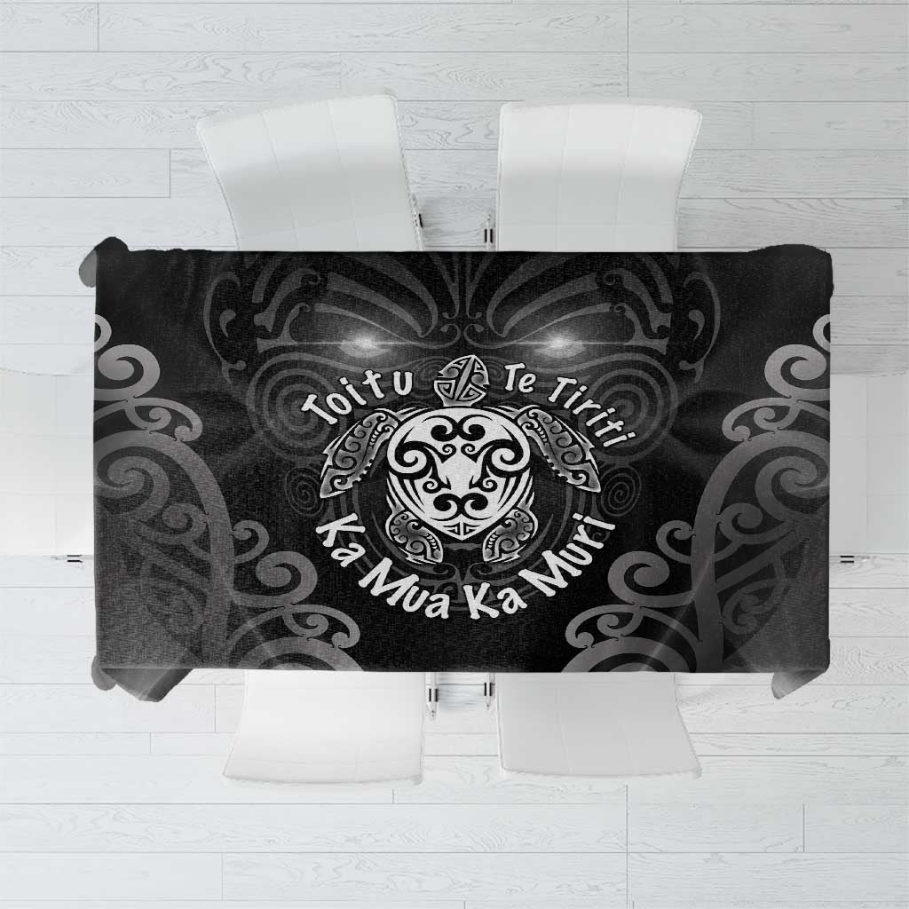 Aotearoa Toitu Te Tiriti Tablecloth Ka Mua Ka Muri LT05 Black - Polynesian Pride