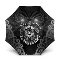Aotearoa Toitu Te Tiriti Umbrella Ka Mua Ka Muri LT05 One Size Folded 11.42 inch Opened Diameter 37.4 inch Black - Polynesian Pride