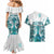 New Zealand Aotearoa Kia Ora Couples Matching Mermaid Dress and Hawaiian Shirt Paua Shell Maori Silver Fern LT05 - Polynesian Pride