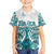 New Zealand Aotearoa Kia Ora Family Matching Off Shoulder Long Sleeve Dress and Hawaiian Shirt Paua Shell Maori Silver Fern LT05 Son's Shirt Turquoise - Polynesian Pride