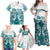 New Zealand Aotearoa Kia Ora Family Matching Off Shoulder Maxi Dress and Hawaiian Shirt Paua Shell Maori Silver Fern LT05 - Polynesian Pride