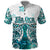 New Zealand Aotearoa Kia Ora Polo Shirt Paua Shell Maori Silver Fern LT05 Turquoise - Polynesian Pride