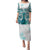 New Zealand Aotearoa Kia Ora Puletasi Paua Shell Maori Silver Fern LT05 Long Dress Turquoise - Polynesian Pride