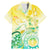 Personalised Cook Islands Kia Orana Family Matching Mermaid Dress and Hawaiian Shirt Polynesian Turtle With Circle Stars LT05 Dad's Shirt - Short Sleeve Yellow - Polynesian Pride