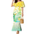 Personalised Cook Islands Kia Orana Family Matching Mermaid Dress and Hawaiian Shirt Polynesian Turtle With Circle Stars LT05 Mom's Dress Yellow - Polynesian Pride