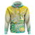 Personalised Cook Islands Kia Orana Hoodie Polynesian Turtle With Circle Stars LT05 Pullover Hoodie Yellow - Polynesian Pride