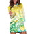 Personalised Cook Islands Kia Orana Hoodie Dress Polynesian Turtle With Circle Stars LT05 Yellow - Polynesian Pride