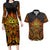 New Zealand Tamanuitera The Sun Couples Matching Long Sleeve Bodycon Dress and Hawaiian Shirt Maori Pattern