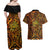 New Zealand Tamanuitera The Sun Couples Matching Off Shoulder Maxi Dress and Hawaiian Shirt Maori Pattern