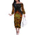 New Zealand Tamanuitera The Sun Family Matching Off The Shoulder Long Sleeve Dress and Hawaiian Shirt Maori Pattern