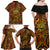 New Zealand Tamanuitera The Sun Family Matching Off Shoulder Maxi Dress and Hawaiian Shirt Maori Pattern