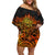 New Zealand Tamanuitera The Sun Family Matching Off Shoulder Short Dress and Hawaiian Shirt Maori Pattern