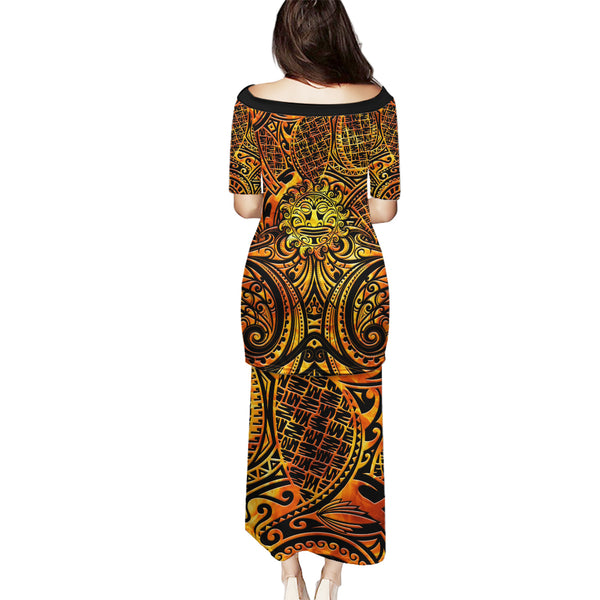 New Zealand Tamanuitera The Sun Puletasi Maori Pattern Lt05