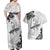 Personalised Polynesia Brain Cancer Couples Matching Off Shoulder Maxi Dress and Hawaiian Shirt No One Fights Alone