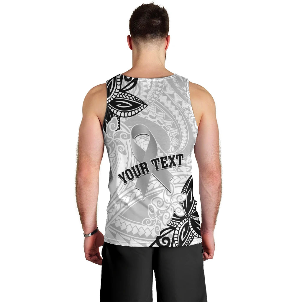 Personalised Polynesia Brain Cancer Men Tank Top No One Fights Alone LT05 - Polynesian Pride