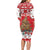 Personalised New Zealand Christmas In July Long Sleeve Bodycon Dress Maori Kiwi Xmas Tree - Red