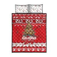 New Zealand Christmas In July Quilt Bed Set Maori Kiwi Xmas Tree - Red LT05 - Polynesian Pride