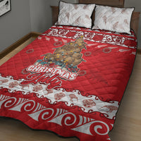 New Zealand Christmas In July Quilt Bed Set Maori Kiwi Xmas Tree - Red LT05 - Polynesian Pride