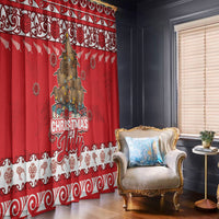 New Zealand Christmas In July Window Curtain Maori Kiwi Xmas Tree - Red LT05 - Polynesian Pride