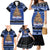 Personalised New Zealand July Christmas Family Matching Mermaid Dress and Hawaiian Shirt Maori Kiwi Xmas Tree - Blue