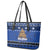 New Zealand July Christmas Leather Tote Bag Maori Kiwi Xmas Tree - Blue