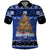 Personalised New Zealand July Christmas Polo Shirt Maori Kiwi Xmas Tree - Blue