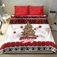 New Zealand July Christmas Bedding Set Maori Kiwi Xmas Tree - White LT05 - Polynesian Pride