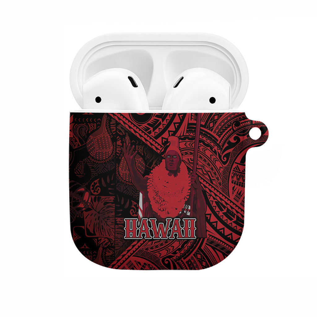 Hawaii King Kamehameha AirPods Case With Hawaiian Ipu Motifs Red Version LT05 Red - Polynesian Pride