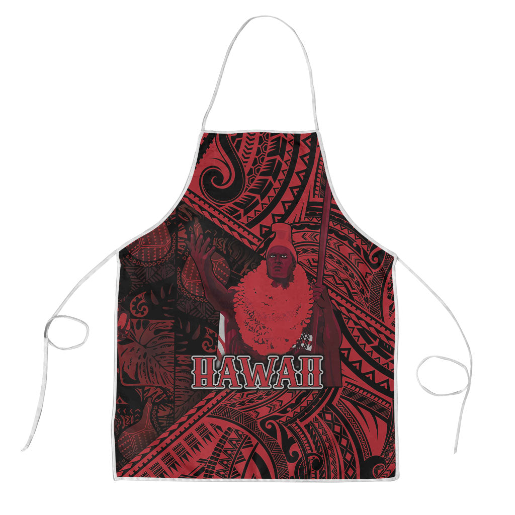 Hawaii King Kamehameha Apron With Hawaiian Ipu Motifs Red Version LT05 Red - Polynesian Pride