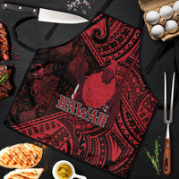 Hawaii King Kamehameha Apron With Hawaiian Ipu Motifs Red Version LT05 Red - Polynesian Pride