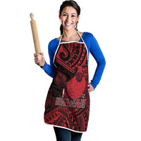 Hawaii King Kamehameha Apron With Hawaiian Ipu Motifs Red Version LT05 - Polynesian Pride
