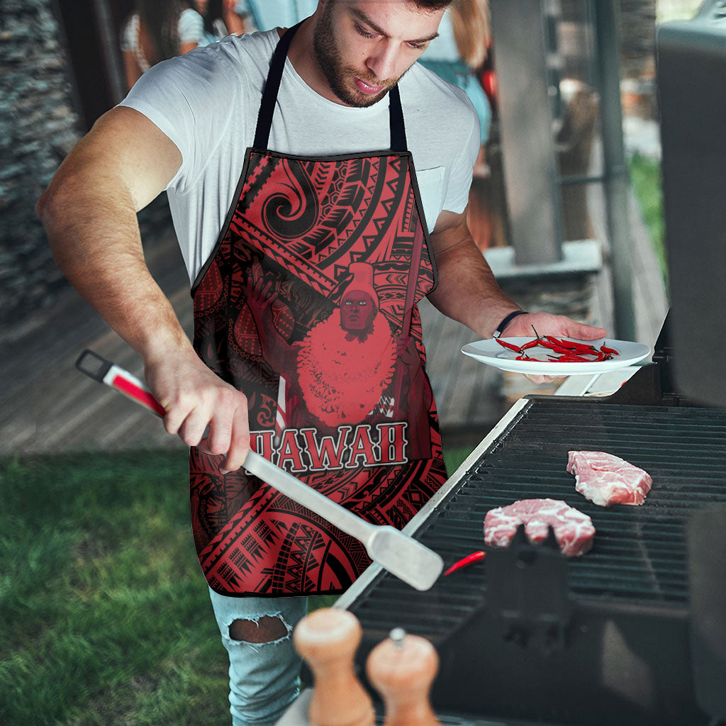 Hawaii King Kamehameha Apron With Hawaiian Ipu Motifs Red Version LT05 - Polynesian Pride
