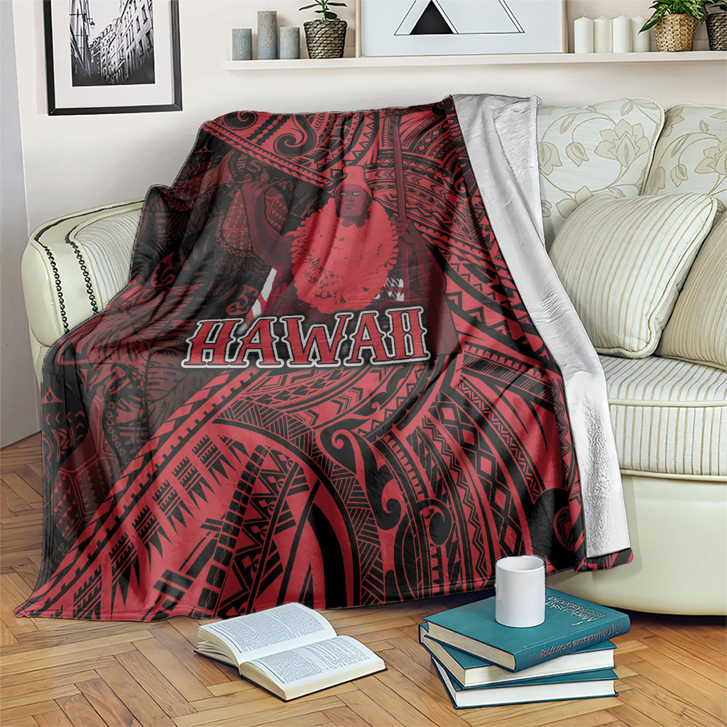 Hawaii King Kamehameha Blanket With Hawaiian Ipu Motifs Red Version LT05 Red - Polynesian Pride